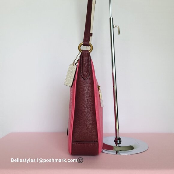 COACH Chaise Colorblocked Pebbled Leather Crossbody- Confetti Pink Multi 🎈$195. - Picture 8 of 16